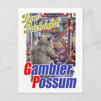 Love Pachinko! Gambler Possum Postkarte