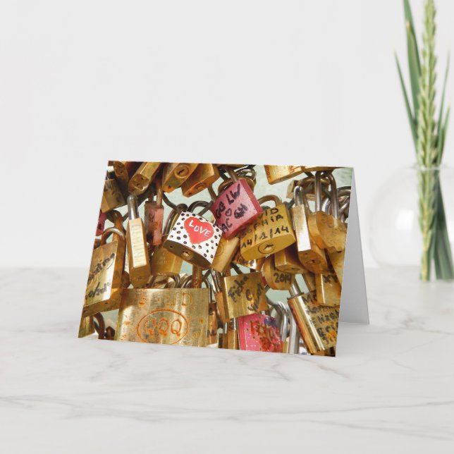 Love Padlock Carte Saint Valentin (Devant)