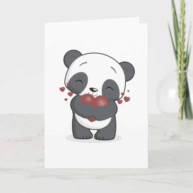 Love Panda Grußkarte Karte (Vorderseite)