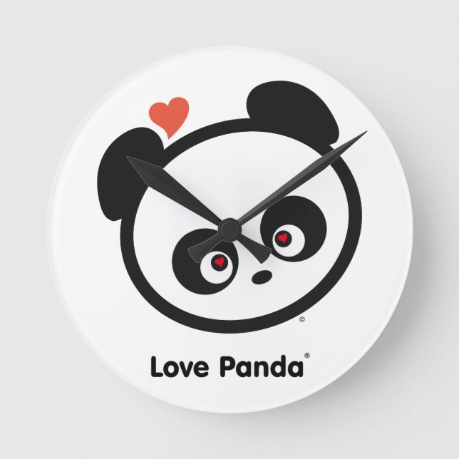 Love Panda® Runde Wanduhr (Vorderseite)