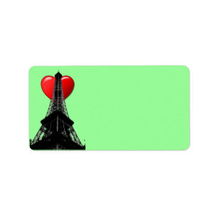 Love Paris Étiquette de adresse