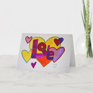 Love Patchwork Hearts Carte de voeux ou cartes de 