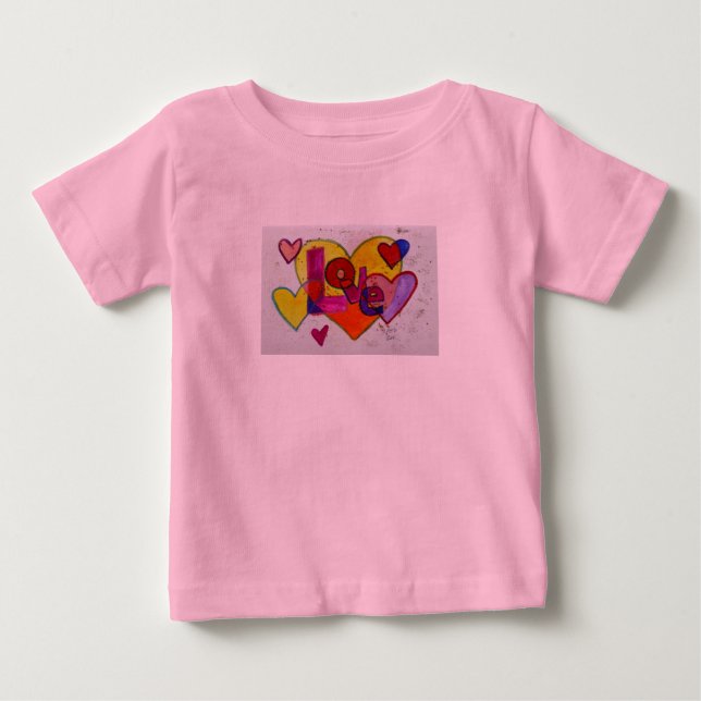 Love Patchwork Herz Glitter Word Art Shirts (Vorderseite)