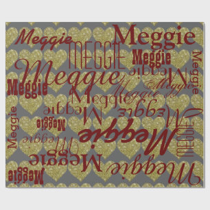 love pattern of names personalized geschenkpapier