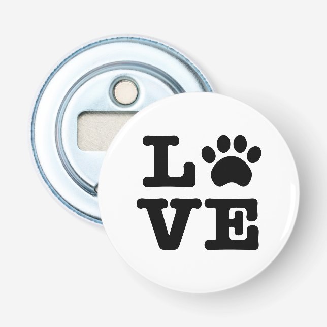 Love Paw Print Bottle Opener Fridge Magnet Flaschenöffner (Vorderseite)