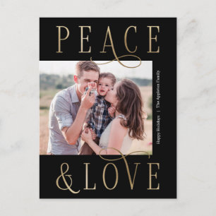 Love Peace Editable Color Foto Holiday Postcard Feiertagspostkarte
