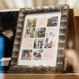 LOVE & PEACE FAMILLE PHOTO COLLAGE POSTER ET IMPRI