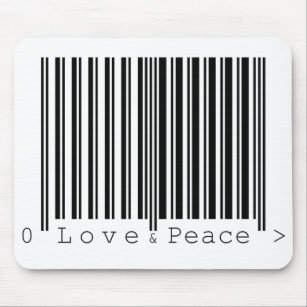 Love & Peace Geschenk Liebe Frieden Barcode Design Mousepad