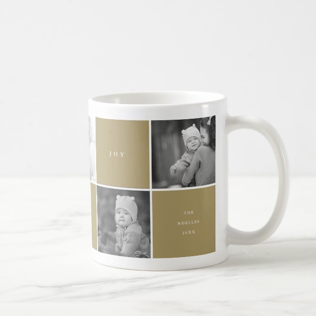 Love Peace Joy Blocks Photo Collage Holiday Mug (Droite)