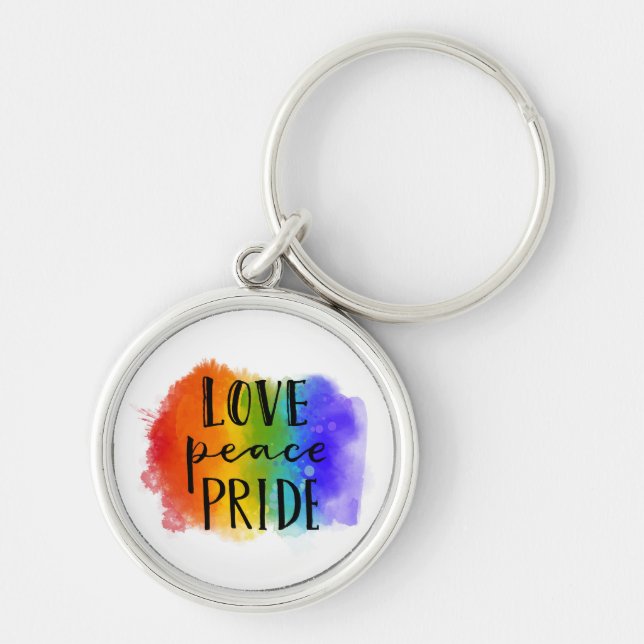 Love Peace Pride Schlüsselanhänger (Vorne)