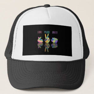 Love Peace Unity Hand Sign Trucker Hat Truckerkappe