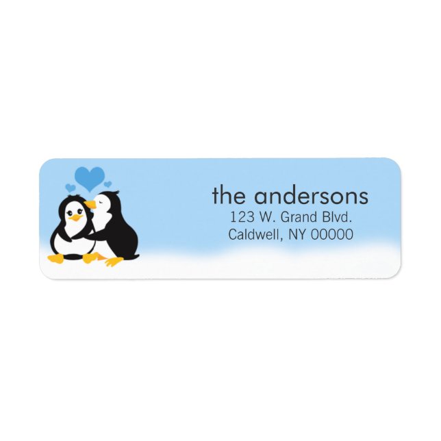 Love Penguins Retourner les étiquettes d'adresse (Devant)