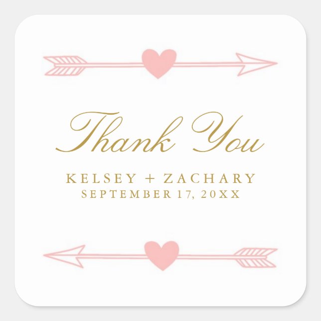 Love Pfeile Gastgeschenk Hochzeit Sticker / Blush  (Vorderseite)