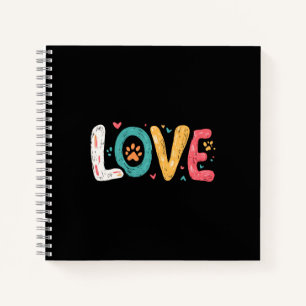 LOVE Pfote – Süße Typografie-Kunst für Tierliebhab Notizbuch