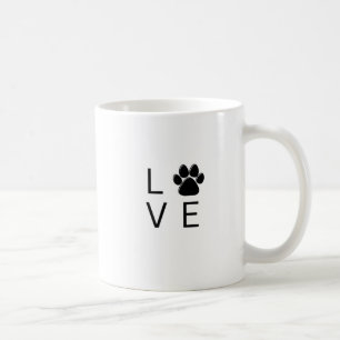 “LOVE” Pfotenabdruck Weiße Hunde-Liebhaber-Kaffee- Kaffeetasse