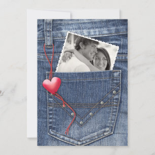 Love Photo dans une carte à plat 3D poche