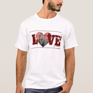 LOVE Photo personnalisée en forme de coeur T-shirt