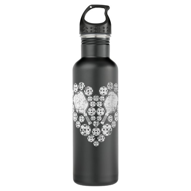 Love Pickleball Heart Valentine's Day Gift for Her Edelstahlflasche (Vorderseite)