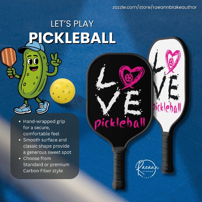 "Love Pickleball" Reverse Design Pickleball Paddle (Von Creator hochgeladen)