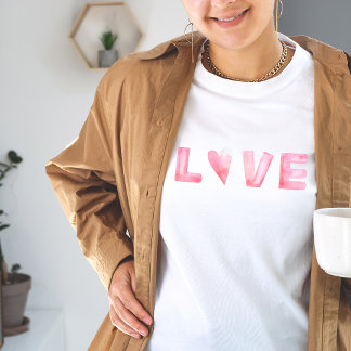 Love Pink Heart Valentine's Day / T-shirt été