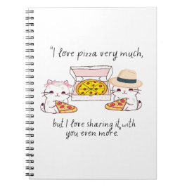 LOVE PIZZA SEHR VIEL, KATZE NOTIZBLOCK