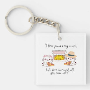 LOVE PIZZA SEHR VIEL, KATZE SCHLÜSSELANHÄNGER