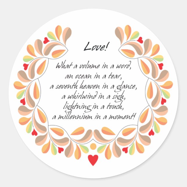 Love Poem autocollant (Devant)
