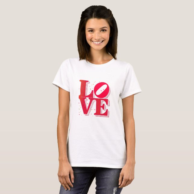 LOVE Pop Art – Retro Valentine’s T-Shirt (Devant entier)
