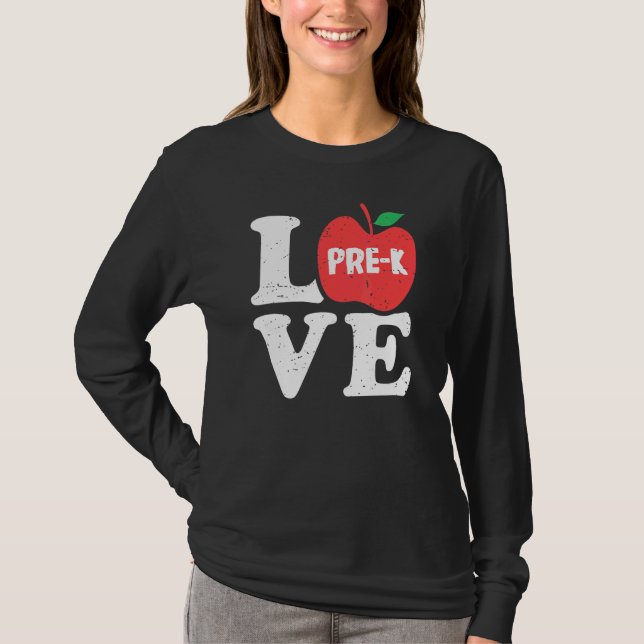 Love Pre K Apple Student Teacher   T-Shirt (Vorderseite)