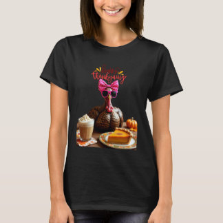 Love Pumpkin Pie Retro Thanksgiving Family Dinner  T-Shirt