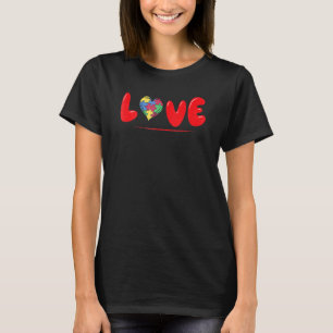 LOVE Puzzle Herz Autismus-Bewusstsein Männer Fraue T-Shirt