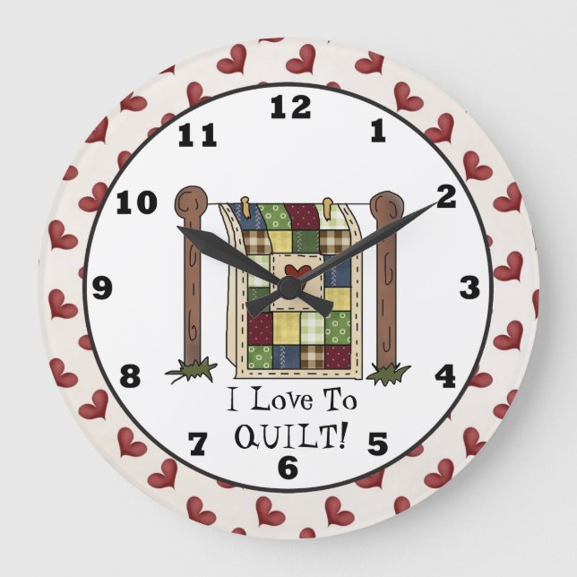 Love Quilting dessin animé horloge murale (Recto)