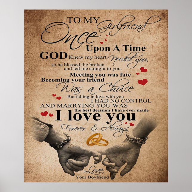 Love Quote For Girlfriend | Cute Family Present Poster (Vorne)