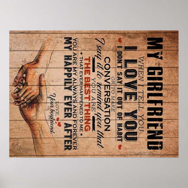 Love Quote For Girlfriend,Girlfriend Birthday Gift Poster (Vorne)