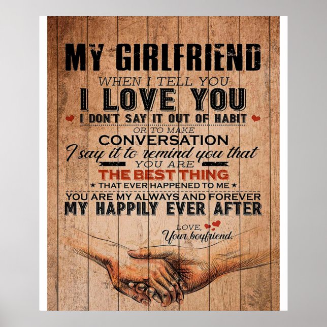 Love Quote For Girlfriend,Girlfriend Birthday Gift Poster (Vorne)
