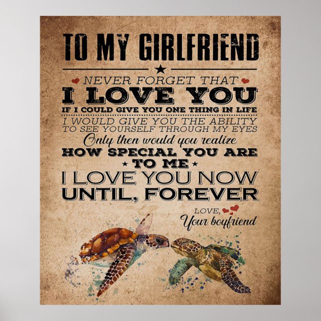 Love Quote For Girlfriend | Lovely Couple Gift Poster (Vorne)