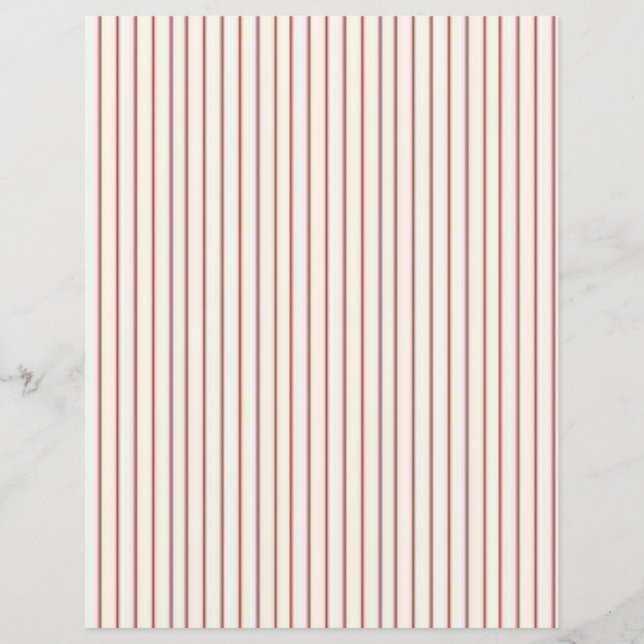 Love Red Cream Stripe Scrapbook Paper (Vorderseite)