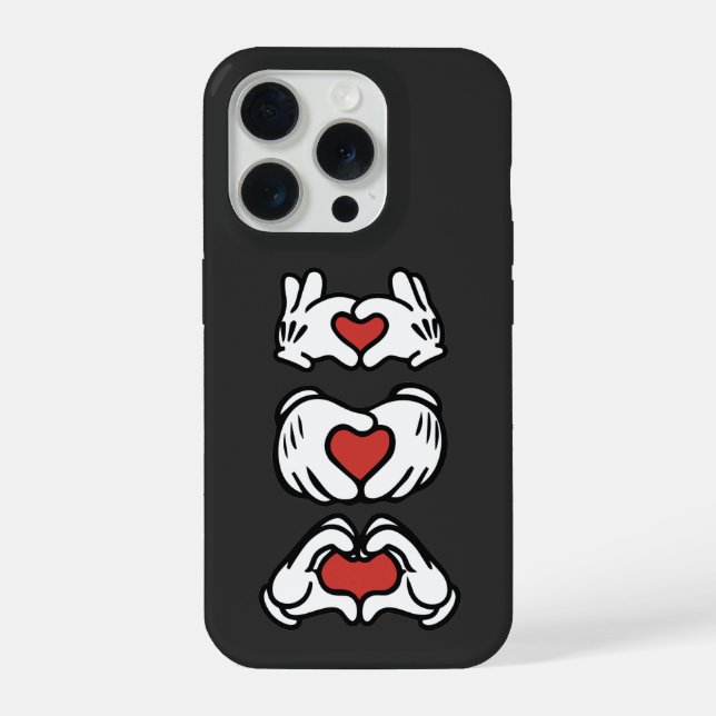 Love Red Heart Mouse Hands iPhone 15 Pro Hülle (Rückseite)