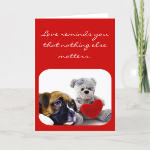 Love Reminds You boxer chiot carte de voeux