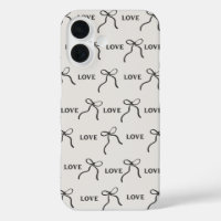'Love & Ribbon Minimalist' iPhone 16-Hülle