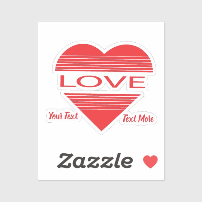 Love & Romance Concept Design with Heart Elements Aufkleber (Blatt)
