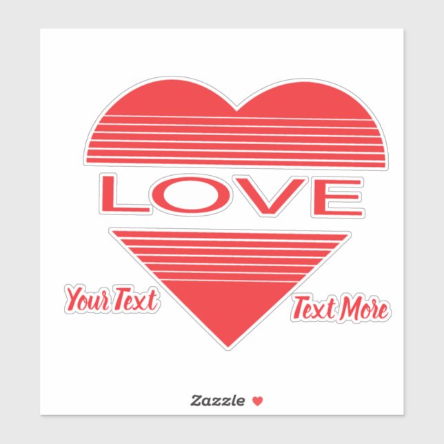 Love & Romance Concept Design with Heart Elements Aufkleber (Blatt)