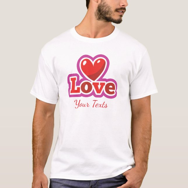 Love & Romance Concept Design with Heart Elements T-Shirt (Vorderseite)