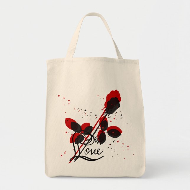 Love Rose Tote Bag Tragetasche (Vorne)