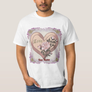 Love Roses Peach Heart T-Shirt