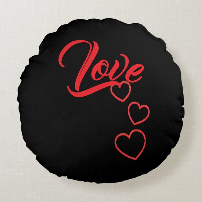 Love Round Pillow Rundes Kissen (Vorderseite)