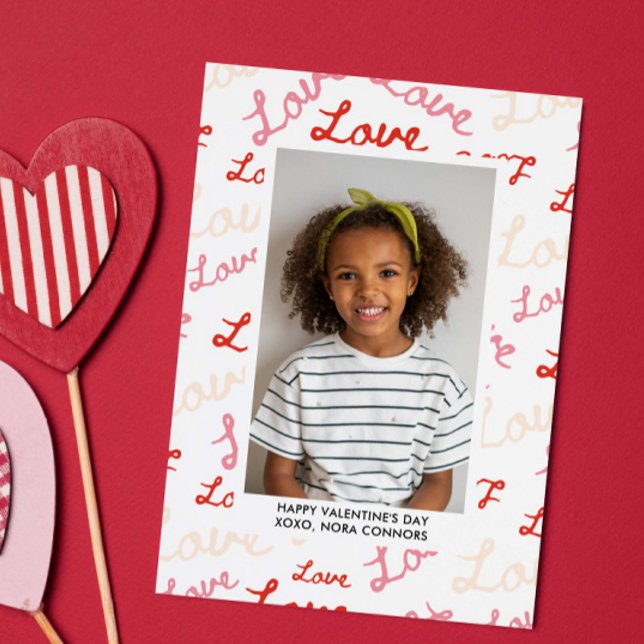 LOVE SCRIPT COLLAGE PHOTO CLASSROOM VALENTINES MITTEILUNGSKARTE (Von Creator hochgeladen)
