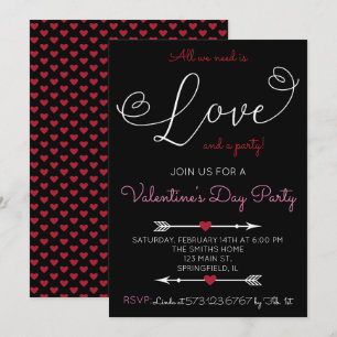 Love Script Valentine's Day Party Invitation