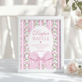 Love Shack Baby Diaper raffle Coquette Bow Poster