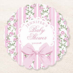 Love Shack Coquette Rosa Schleife Baby Shower Untersetzer